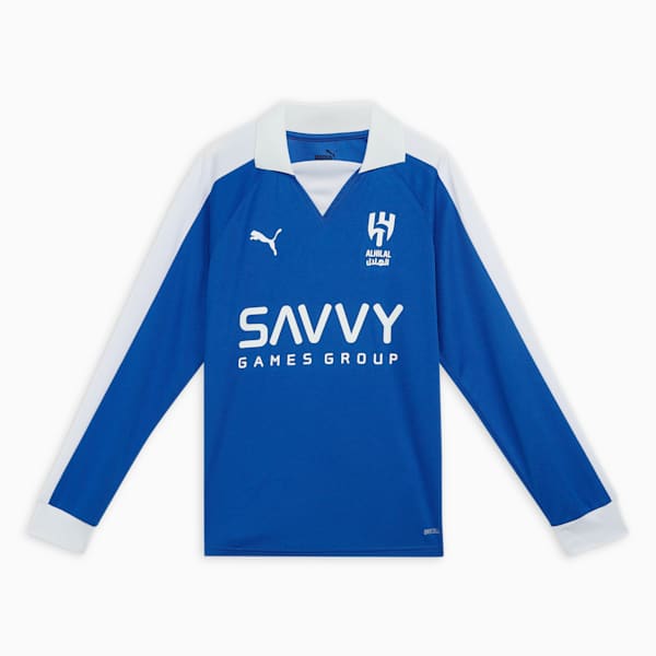 Al Hilal SFC Anniversary Youth Long Sleeve Football Jersey, Blue Intense-PUMA White, extralarge-IND
